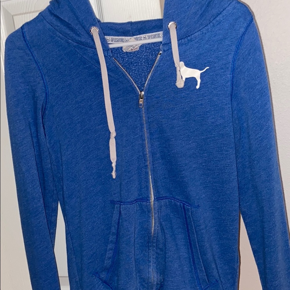 Blue zip up hoodie from pink/victoria’s secret